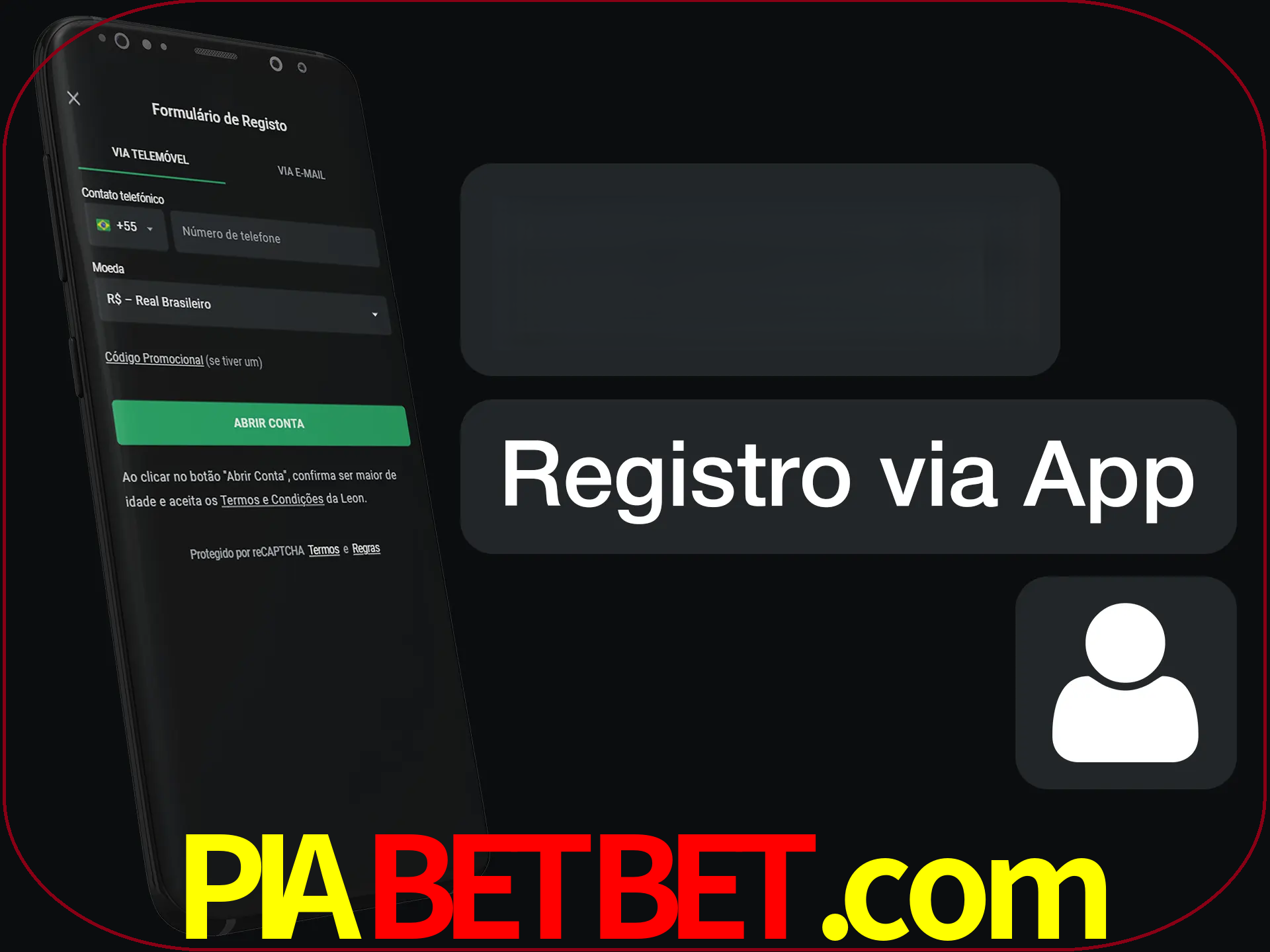 Registre-se com duas etapas usando o aplicativo.