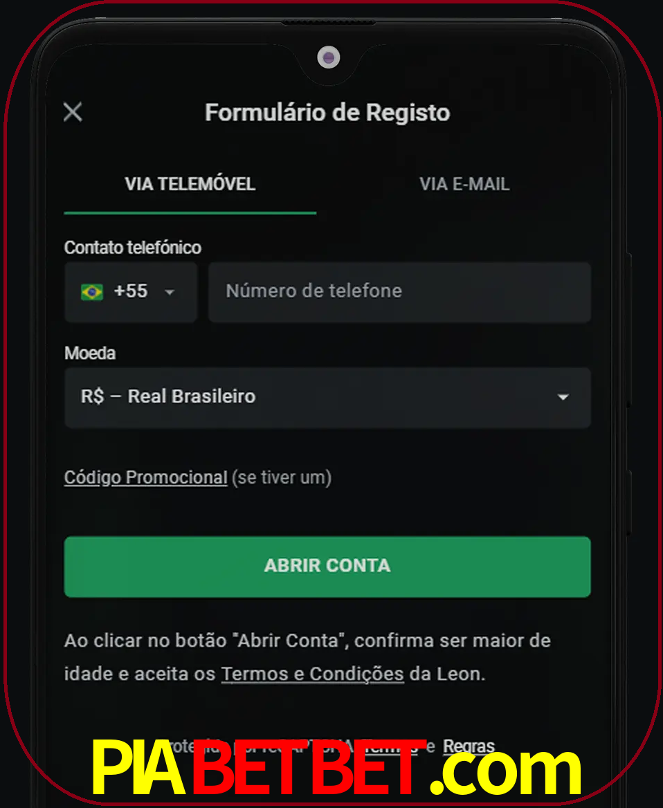 Abra o aplicativo e inicie o processo de registro.