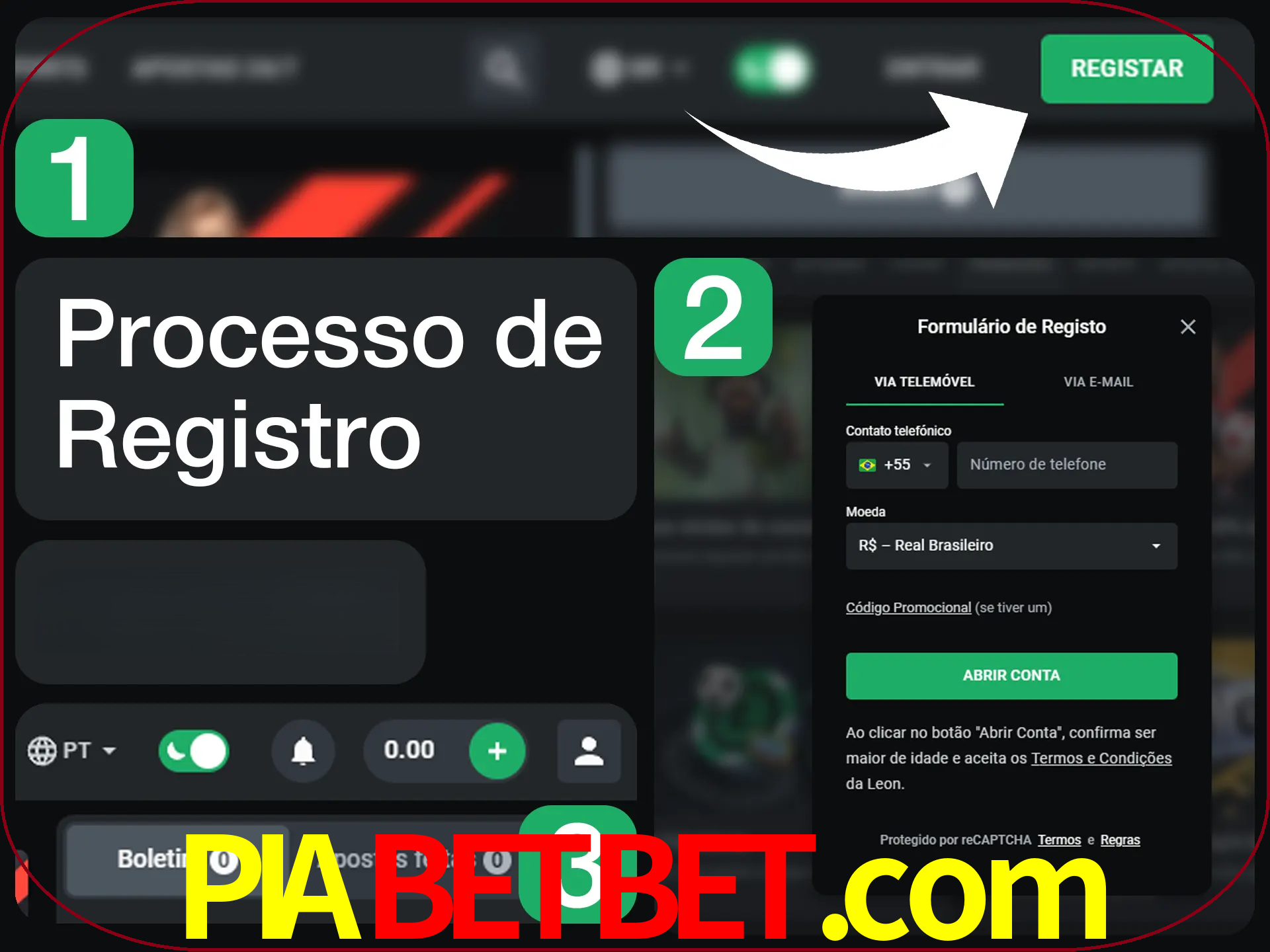 O processo de registro na LeonBet é simples.